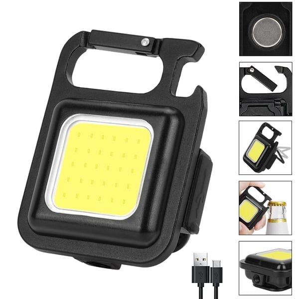 🔥Last Day Buy 1 Get 1 Free – Only $13.49 Each! 🔥Multifunctional Keychain Rechargeable Light💡