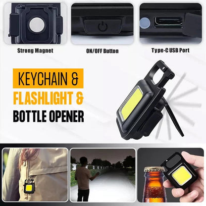 🔥Last Day Buy 1 Get 1 Free – Only $13.49 Each! 🔥Multifunctional Keychain Rechargeable Light💡