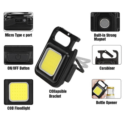 🔥Last Day Buy 1 Get 1 Free – Only $13.49 Each! 🔥Multifunctional Keychain Rechargeable Light💡
