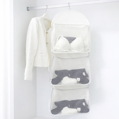 Clothing and sock storage hanging bag