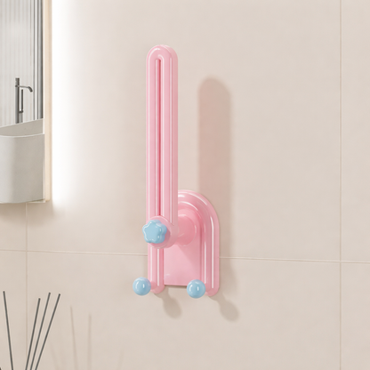 Nail-free wall-mounted hair accessory storage rack