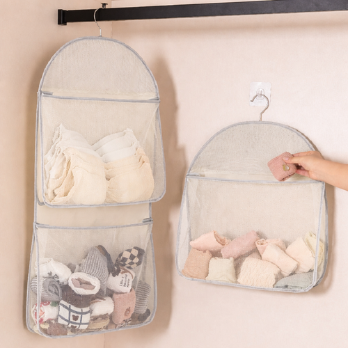 Clothing and sock storage hanging bag