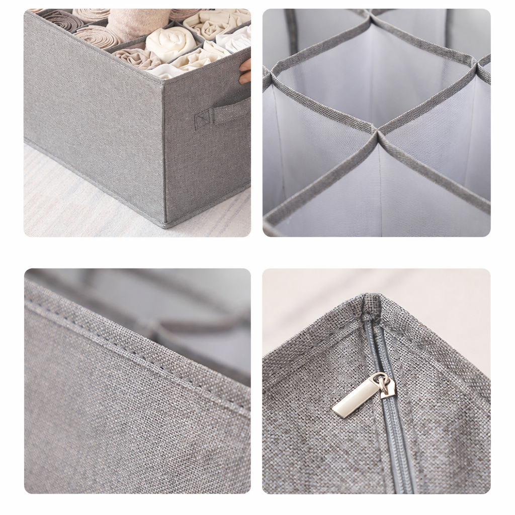 Partitioned clothing storage box