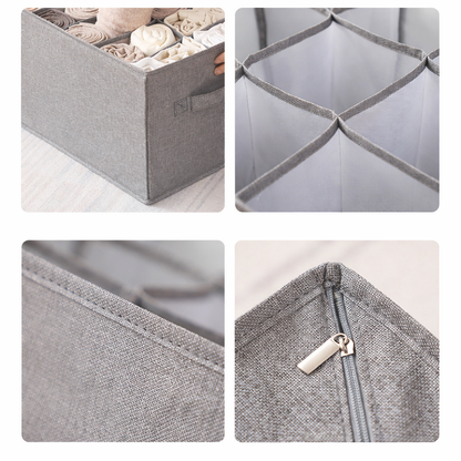 Partitioned clothing storage box